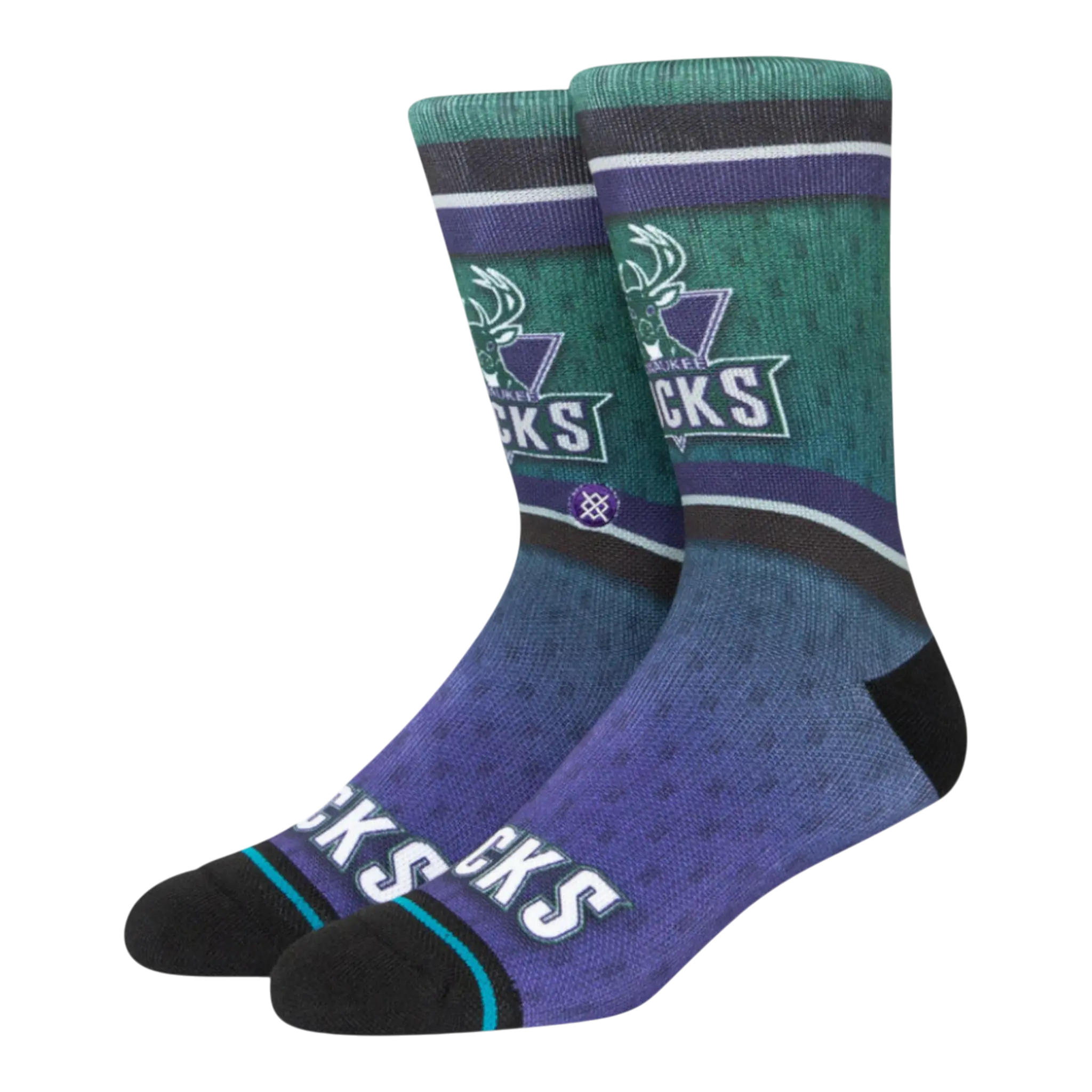 Stance x NBA Milwaukee Bucks Fader Men Crew Socks Forest