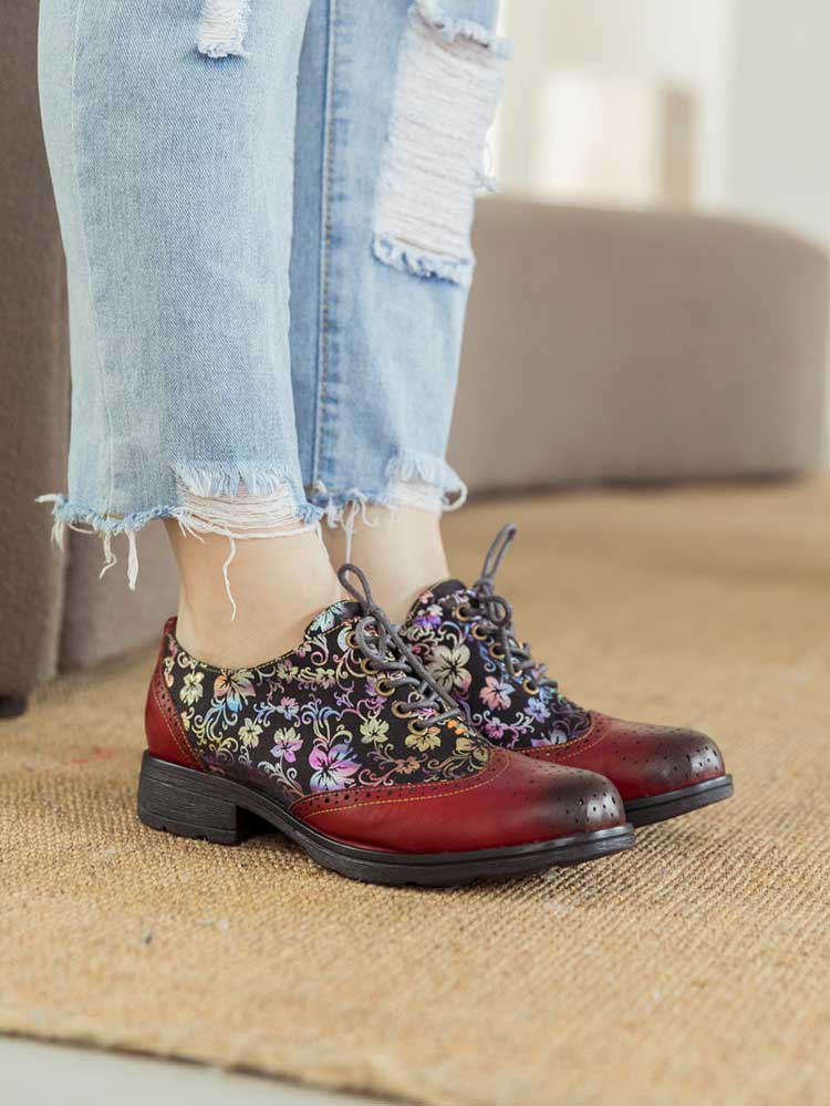 Karter Flower Handmade Brogue Flat Shoes – product view 12