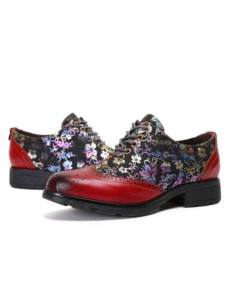 Karter Flower Handmade Brogue Flat Shoes – product view 4