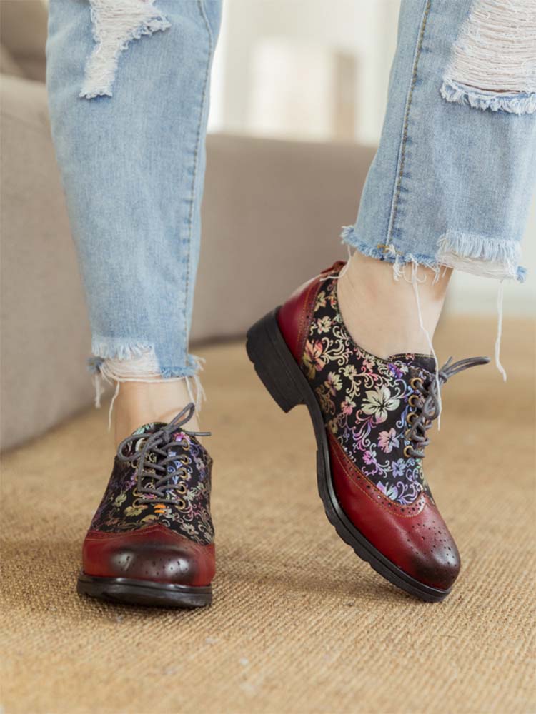Karter Flower Handmade Brogue Flat Shoes – product view 11