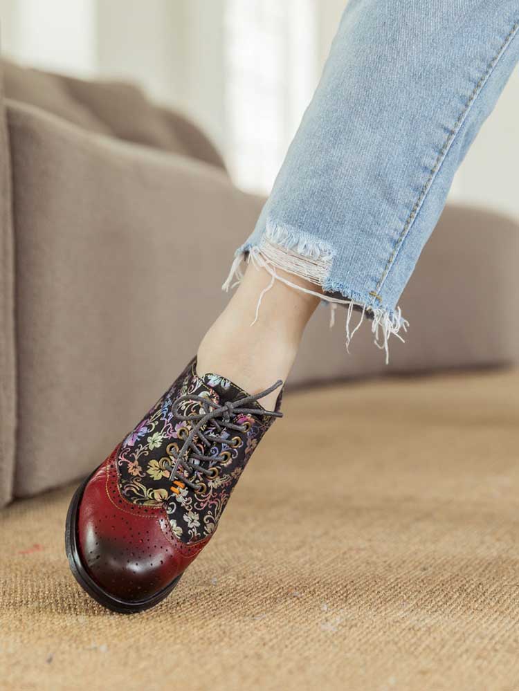 Karter Flower Handmade Brogue Flat Shoes – product view 13