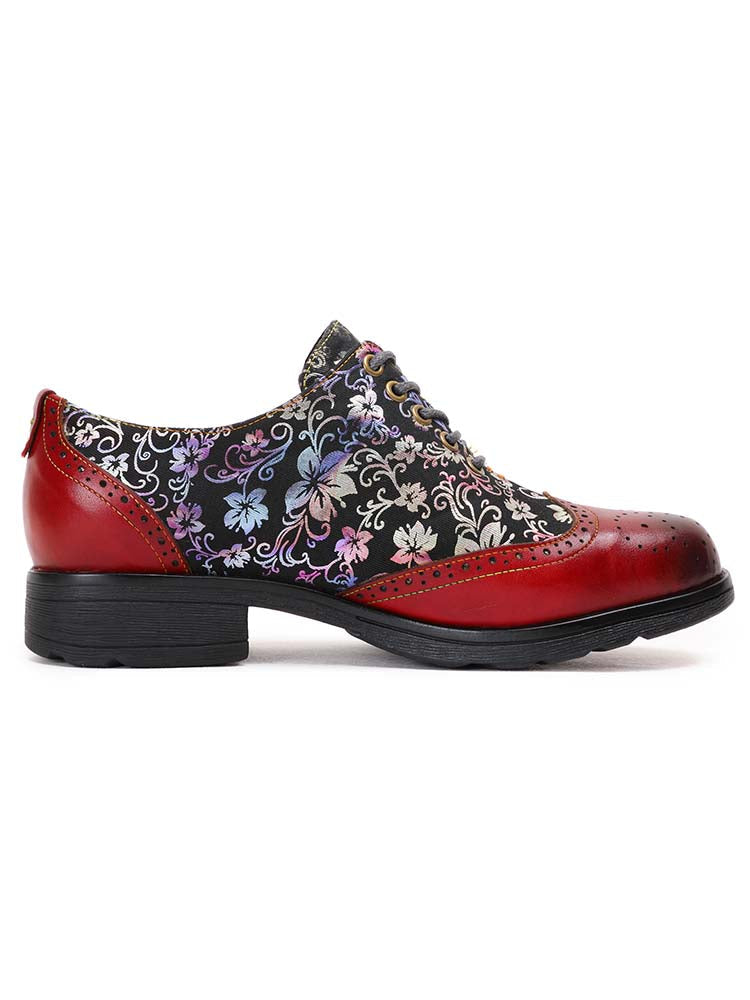 Karter Flower Handmade Brogue Flat Shoes – product view 6