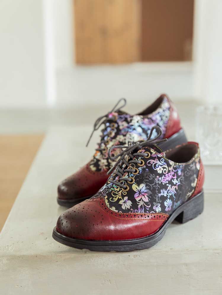 Karter Flower Handmade Brogue Flat Shoes – product view 15