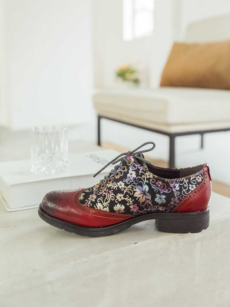 Karter Flower Handmade Brogue Flat Shoes – product view 17