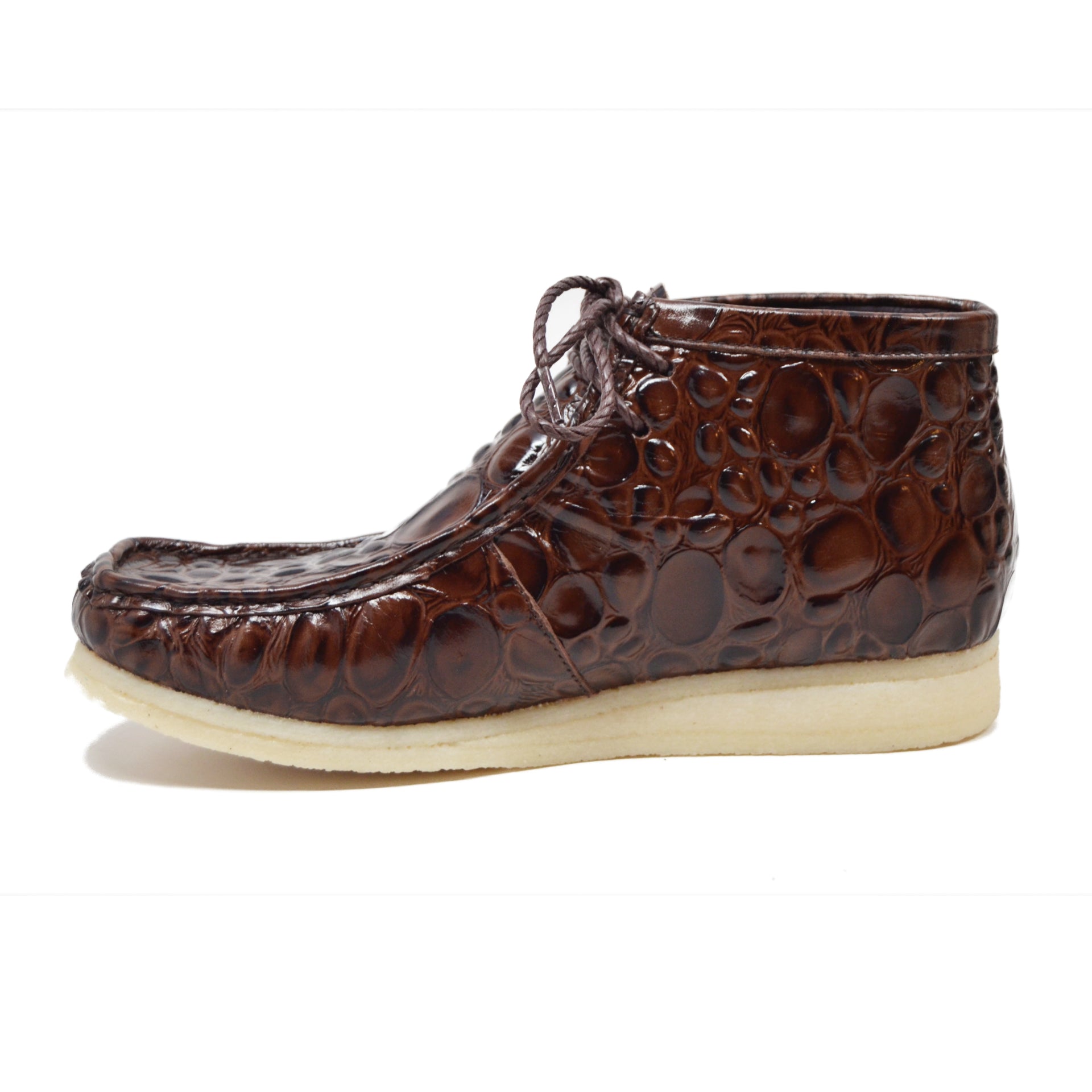 British Walkers Walker Men's Limited Edition Croc Leather Casual Shoes with Crepe Sole view 29