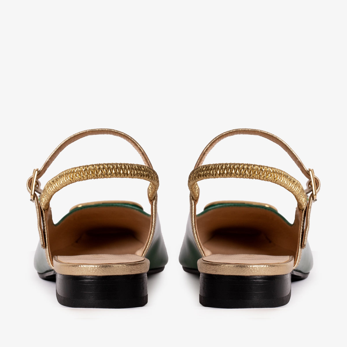 Vinci Leather The Rosalinda Green Patent Leather Women Flat Slingback Sandal – product view 5