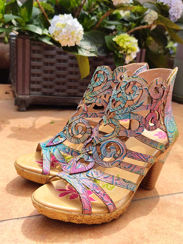 Simone Hand-painted Leathe Sandals – product view 10