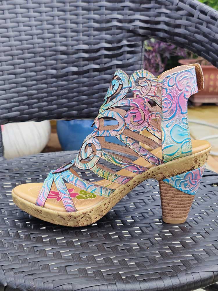 Simone Hand-painted Leathe Sandals – product view 8