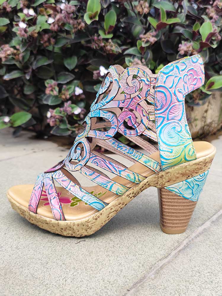 Simone Hand-painted Leathe Sandals – product view 9