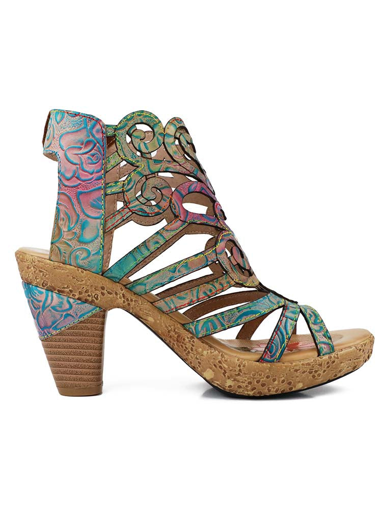 Simone Hand-painted Leathe Sandals – product view 4