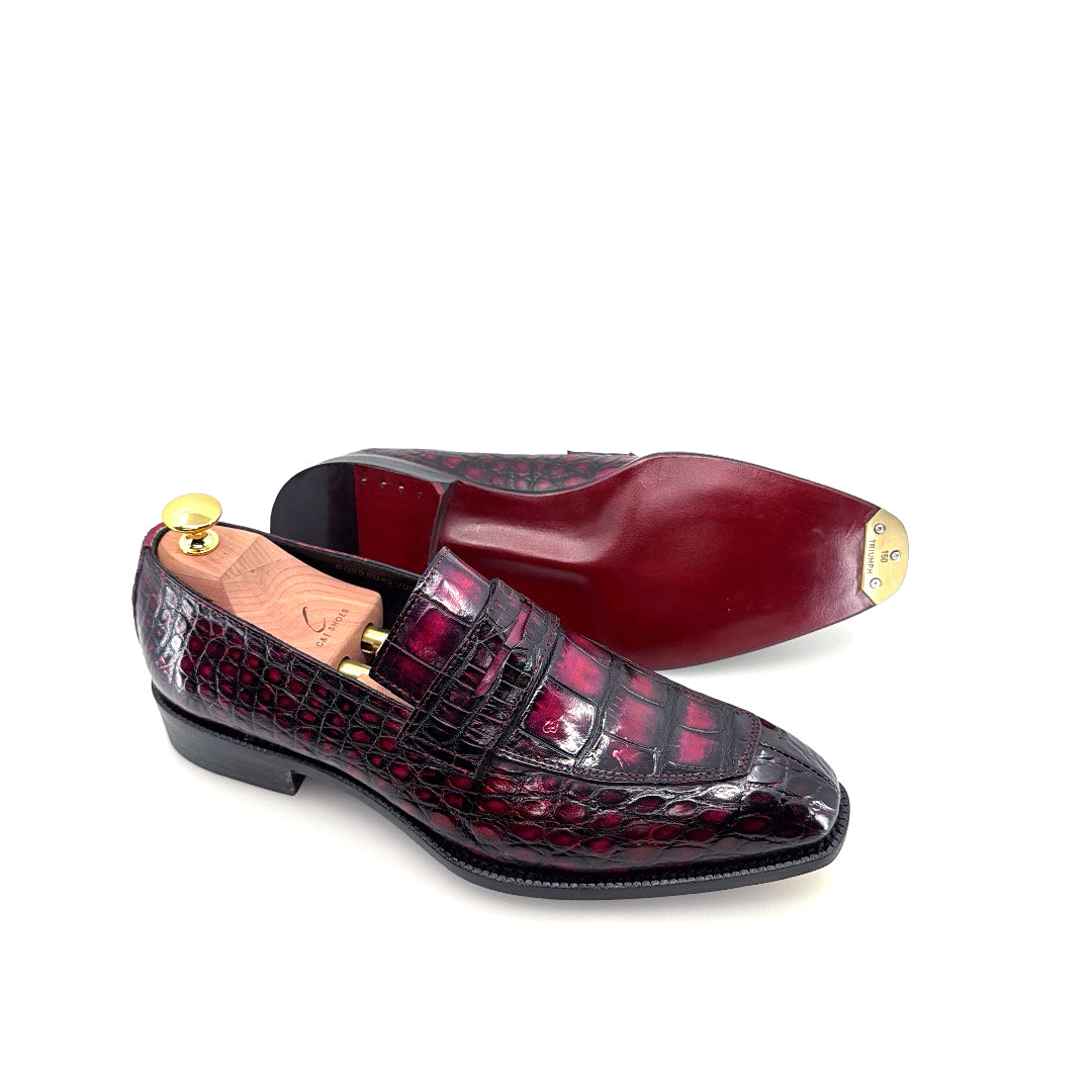 C&E Fashions Maurice Custom Made Mirage Alligator Loafer - Purple – product view 8