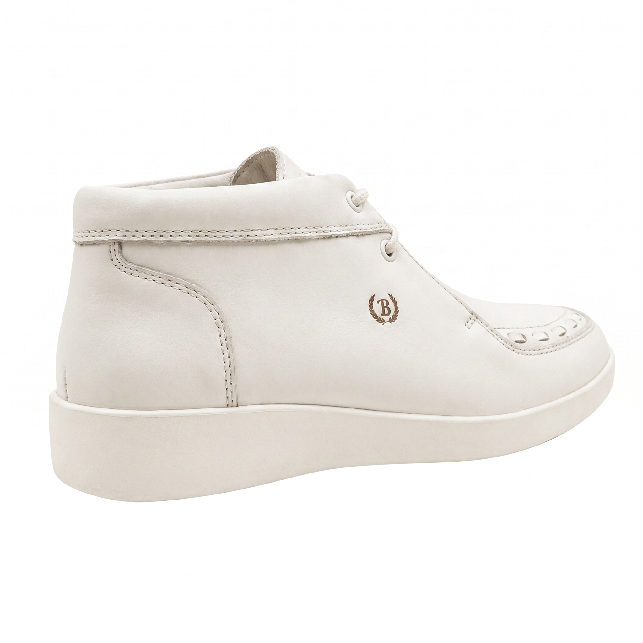 Johnny Famous Bally Style Soho Men's White Nappa Leather High Top Sneakers