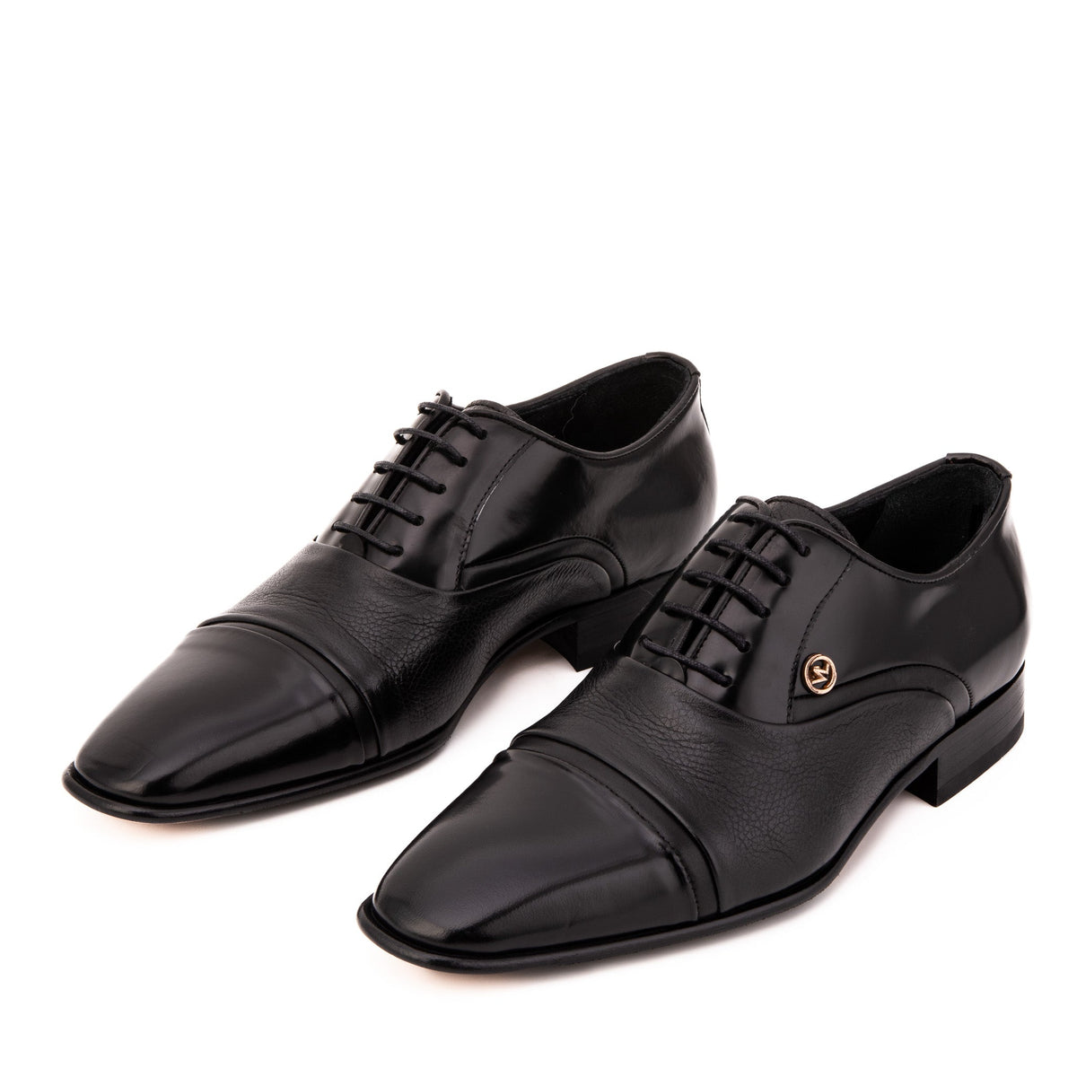 Vinci Leather The Rockwell Handmade Black Leather Cap Toe Men Oxford Shoe – product view 4