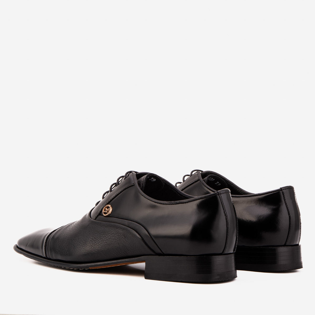 Vinci Leather The Rockwell Handmade Black Leather Cap Toe Men Oxford Shoe – product view 7
