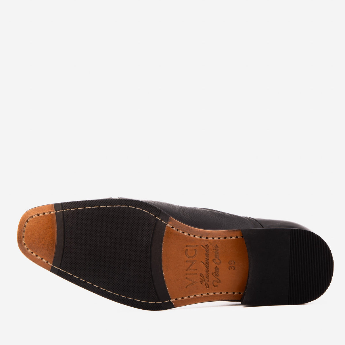 Vinci Leather The Rockwell Handmade Black Leather Cap Toe Men Oxford Shoe – product view 8
