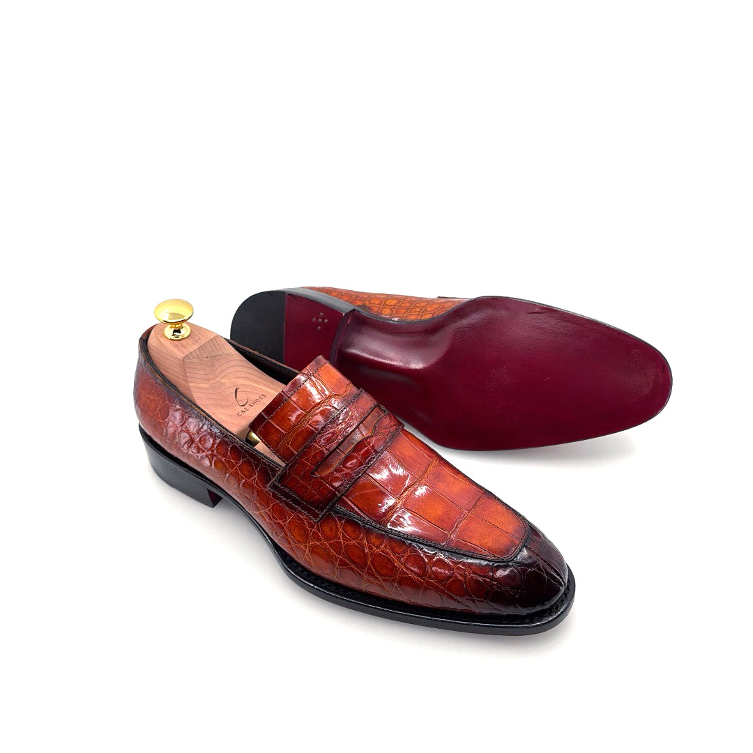 C&E Fashions Maurice Custom Made Mirage Alligator Loafer - Cognac – product view 8
