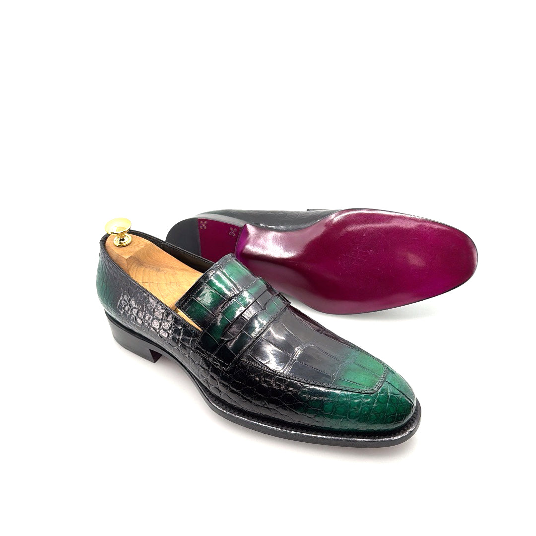C&E Fashions Maurice Mirage Custom Made Alligator Loafer - Green – product view 9