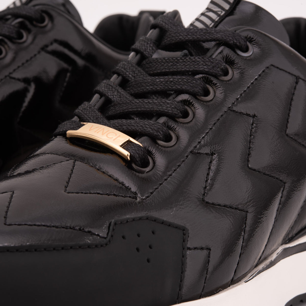 Vinci Leather The Veneto Black Leather Men Sneaker – product view 3