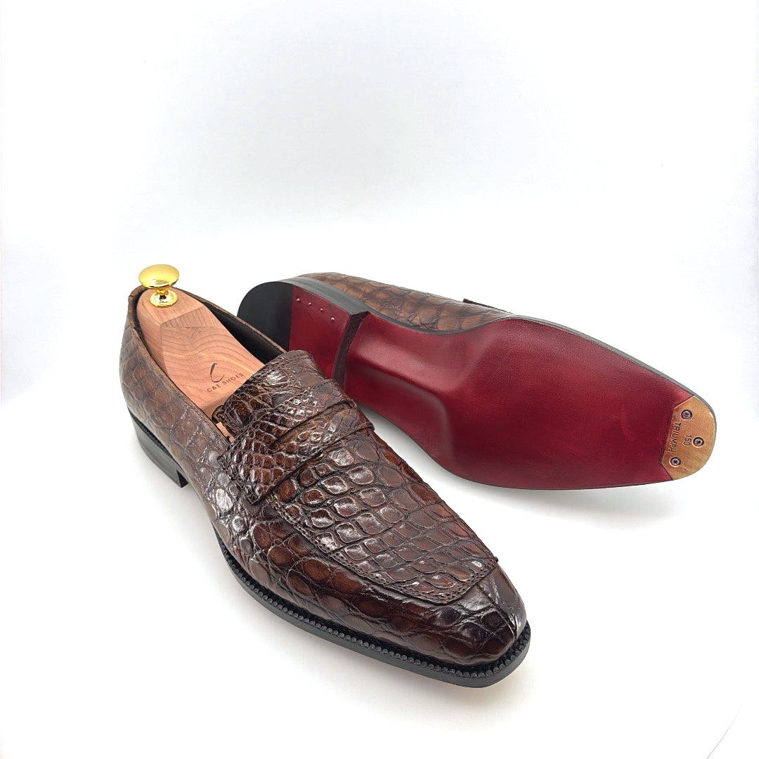 C&E Fashions Maurice Custom Made Mirage Alligator Loafer - Brown – product view 7
