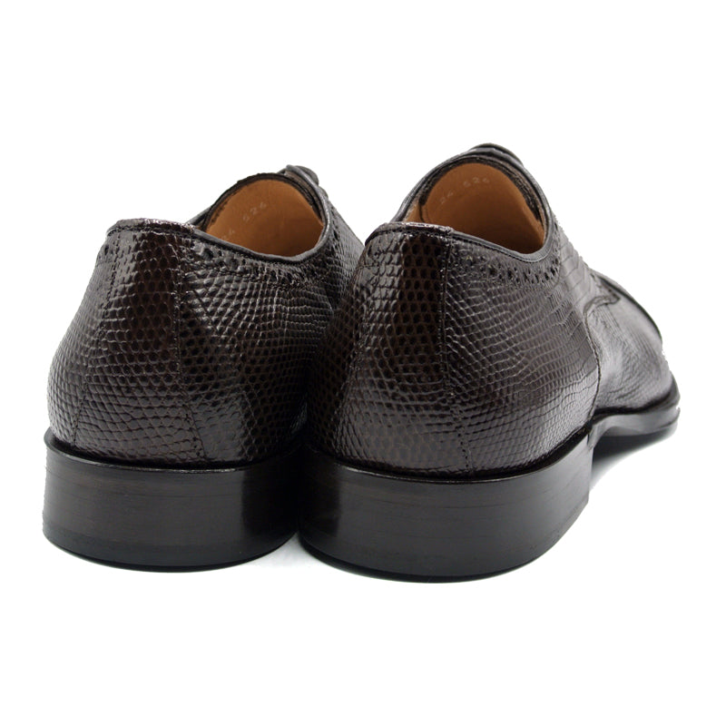 Zelli Italia Men's 24-526-BRN GIOVANNI Teju Lizard Lace Up, Dark Brown