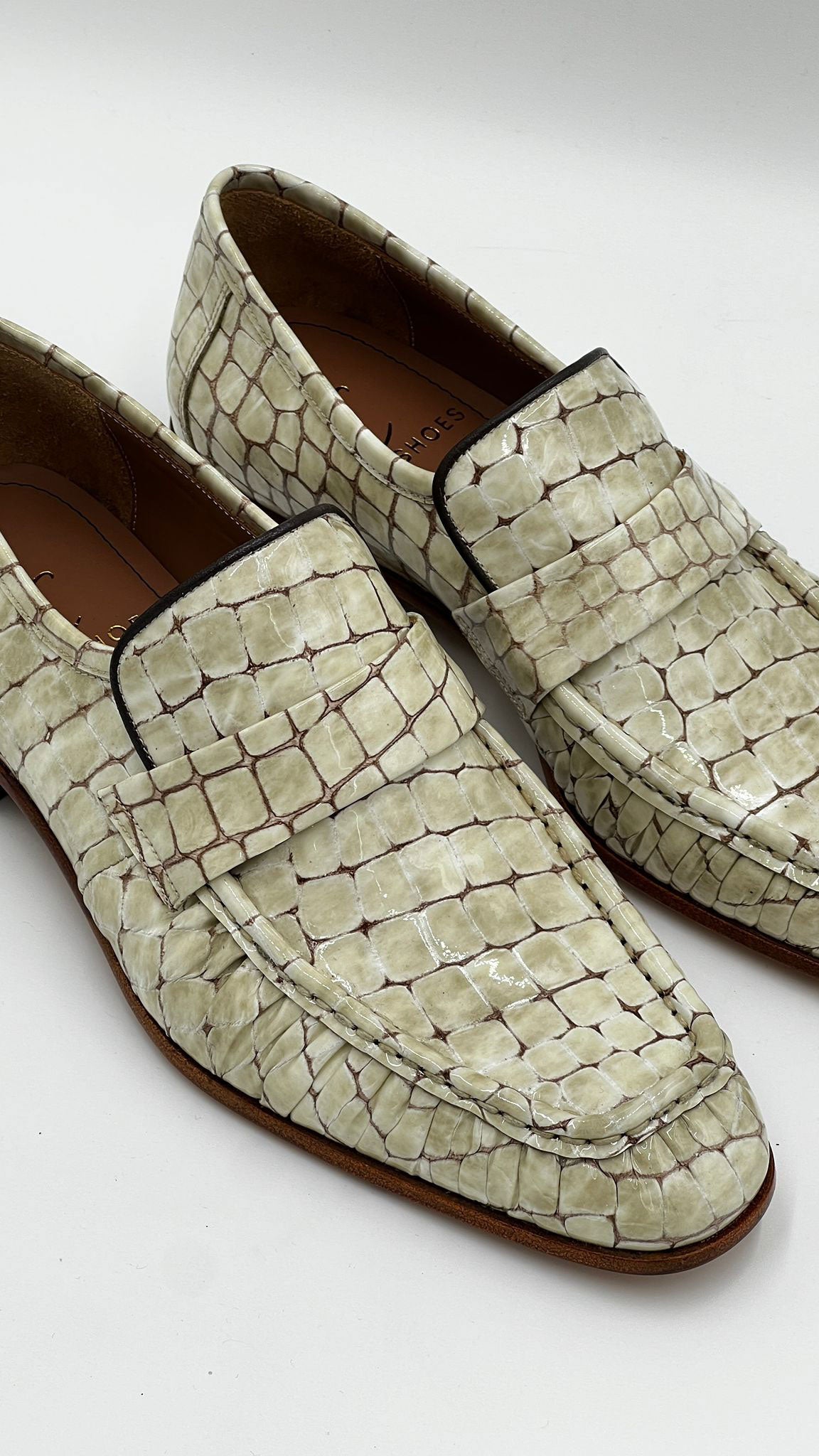 C&E Fashions C Collection Crocodile Leather Loafer - Beige – product view 2