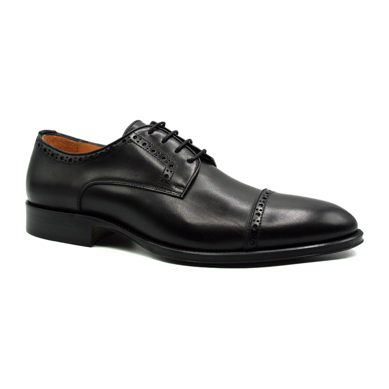 Zelli Italia Men's 25-530-BLK GIOVANNI Italian Calfskin Lace Up, Black Size 10