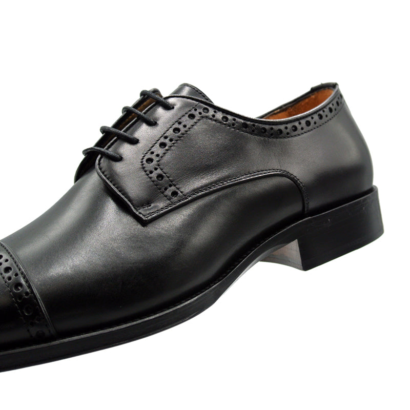 Zelli Italia Men's 25-530-BLK GIOVANNI Italian Calfskin Lace Up, Black Size 10