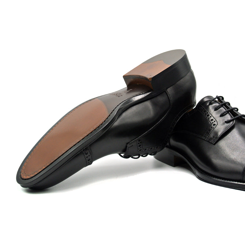 Zelli Italia Men's 25-530-BLK GIOVANNI Italian Calfskin Lace Up, Black Size 10