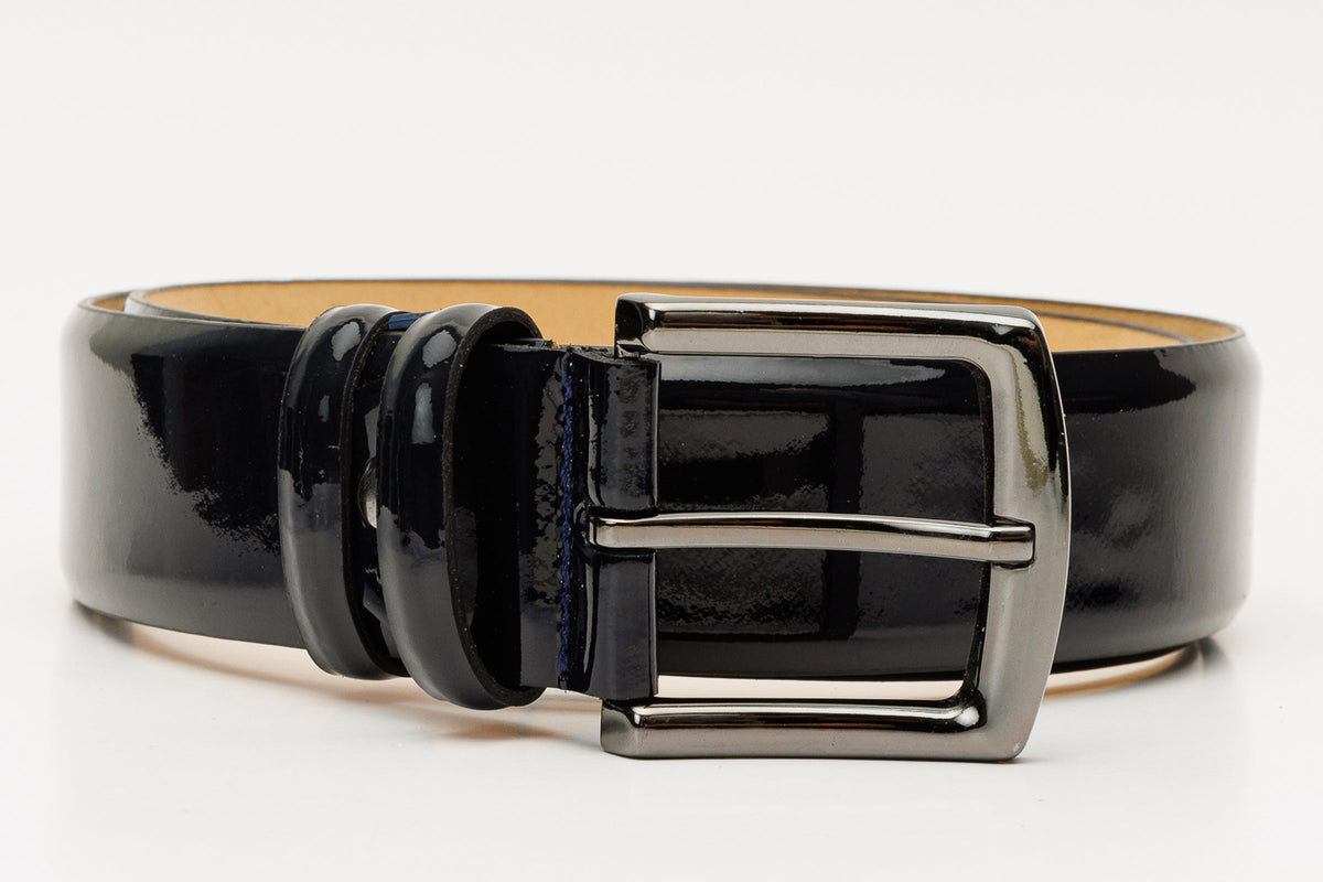 Vinci Leather The Royal Hand Craft Black Patent Leather Belt – product view 7