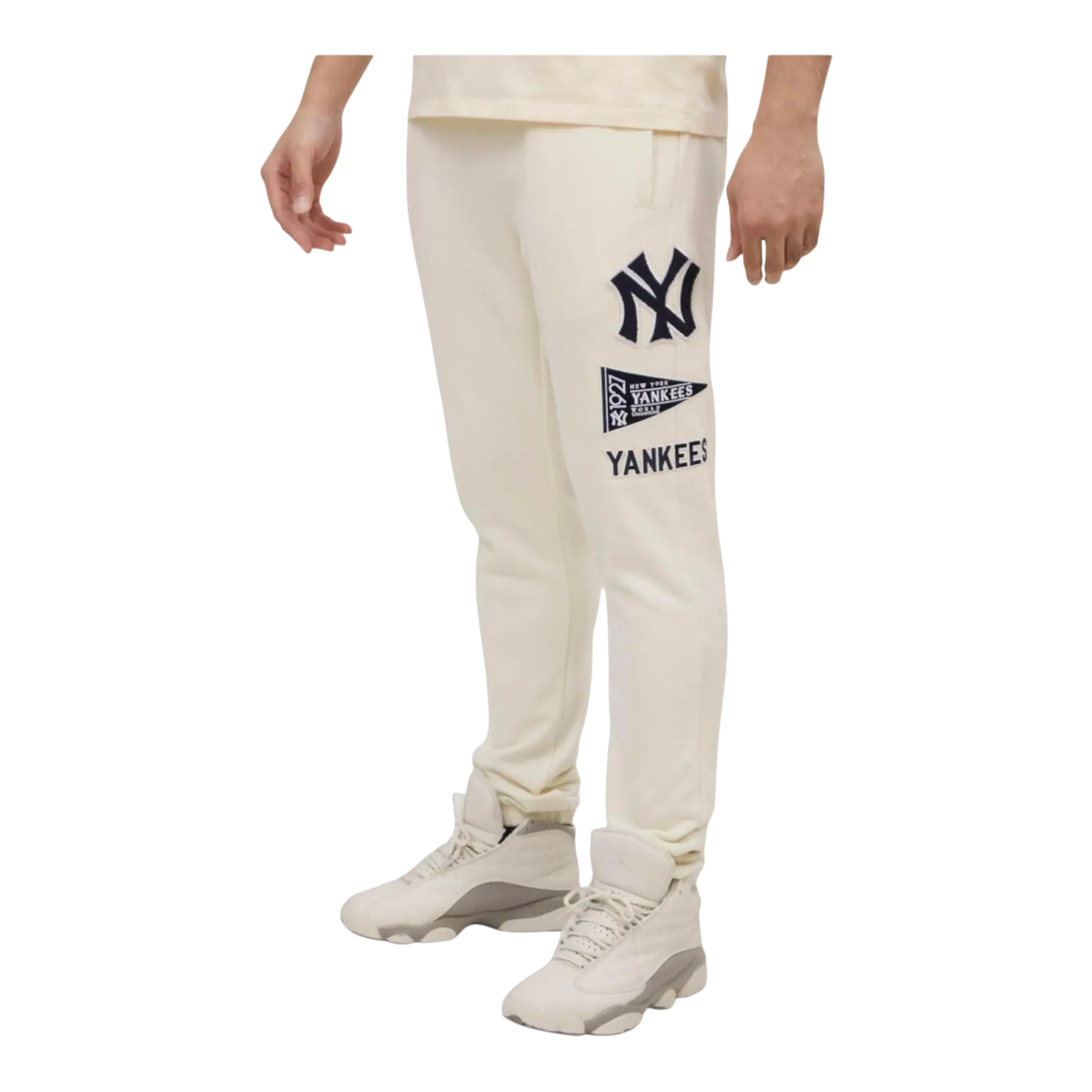 Pro Standard MLB New York Yankees Retro Classic Men's Sweatpants — Eggshell/Midnight Navy