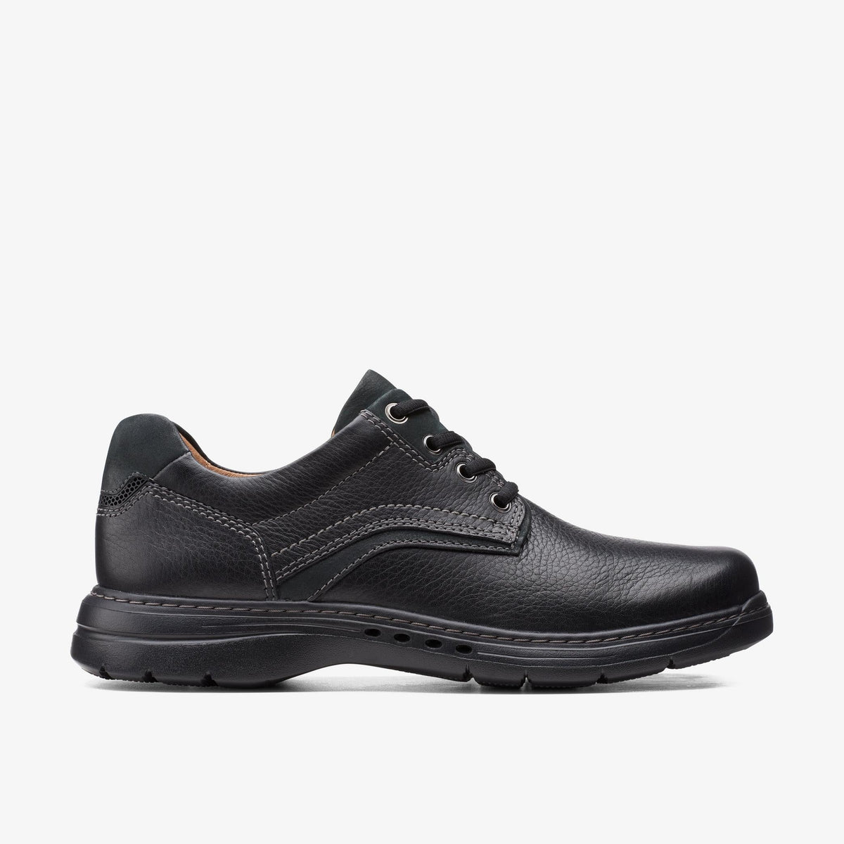 Clarks Un Brawleypace Men's Black Leather 26151781