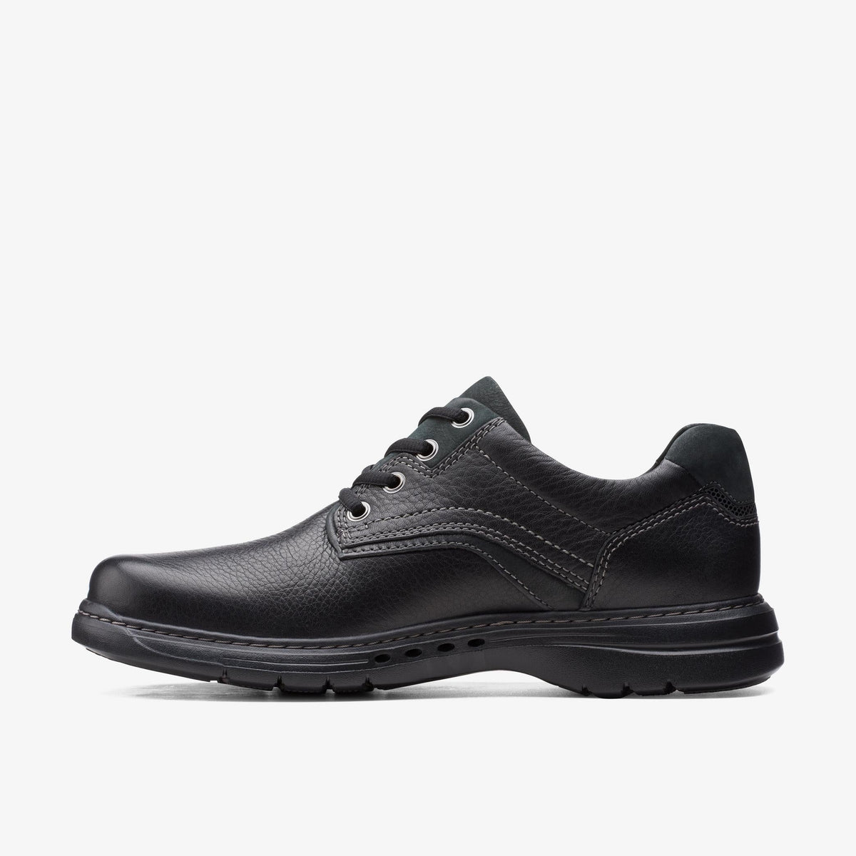 Clarks Un Brawleypace Men's Black Leather 26151781 — side view