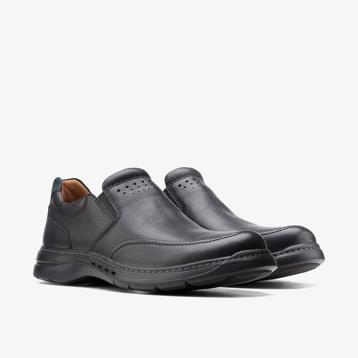 Clarks Un Brawleystep Men's Black Leather 26151788 — sole view