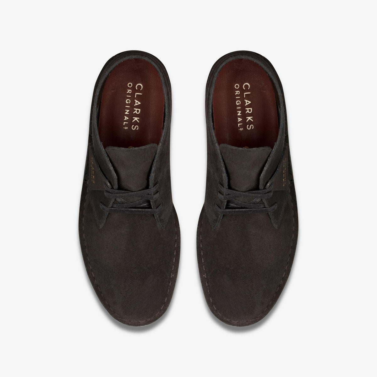 Clarks Originals Desert Coal Men's Black Suede 26154809 — top view