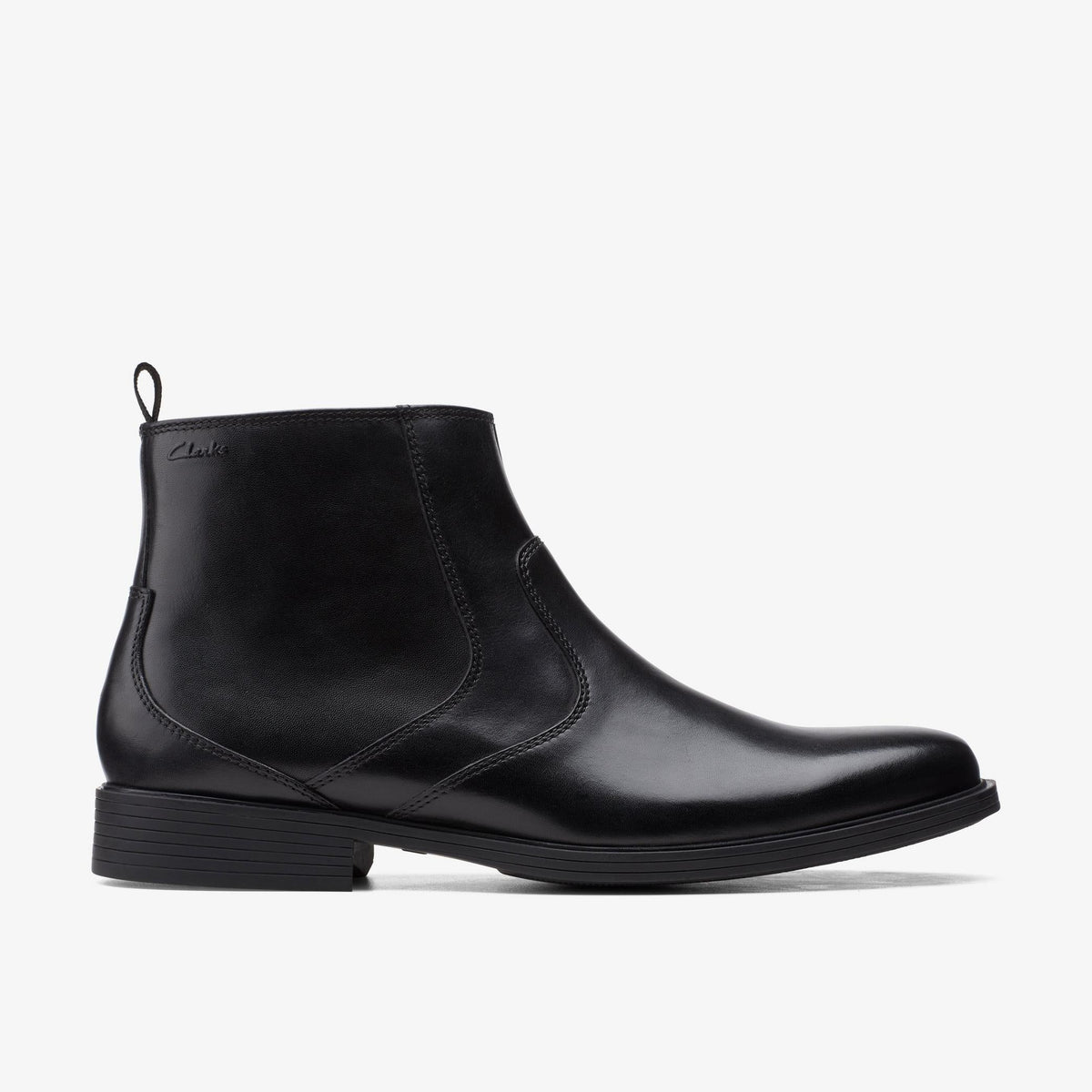 Clarks WHIDDON ZIP Men's Black Leather 26155039