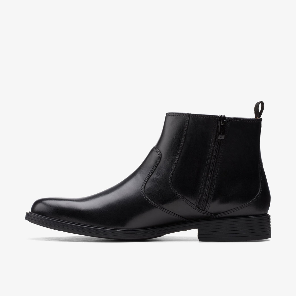 Clarks WHIDDON ZIP Men's Black Leather 26155039 — side view
