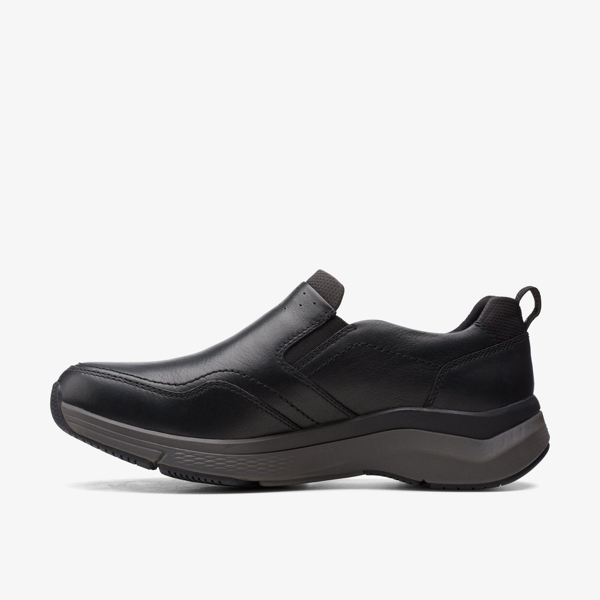 Clarks WAVE 2.0 EDGE Men's Black Leather 26155106 — side view