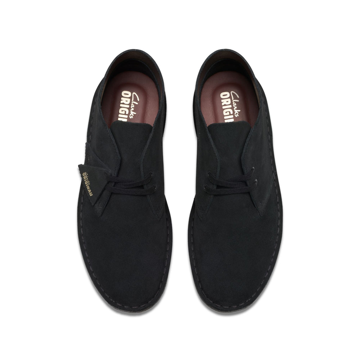 Clarks Originals Desert Boot - Black Suede Men's Black Suede 26155480 — top view