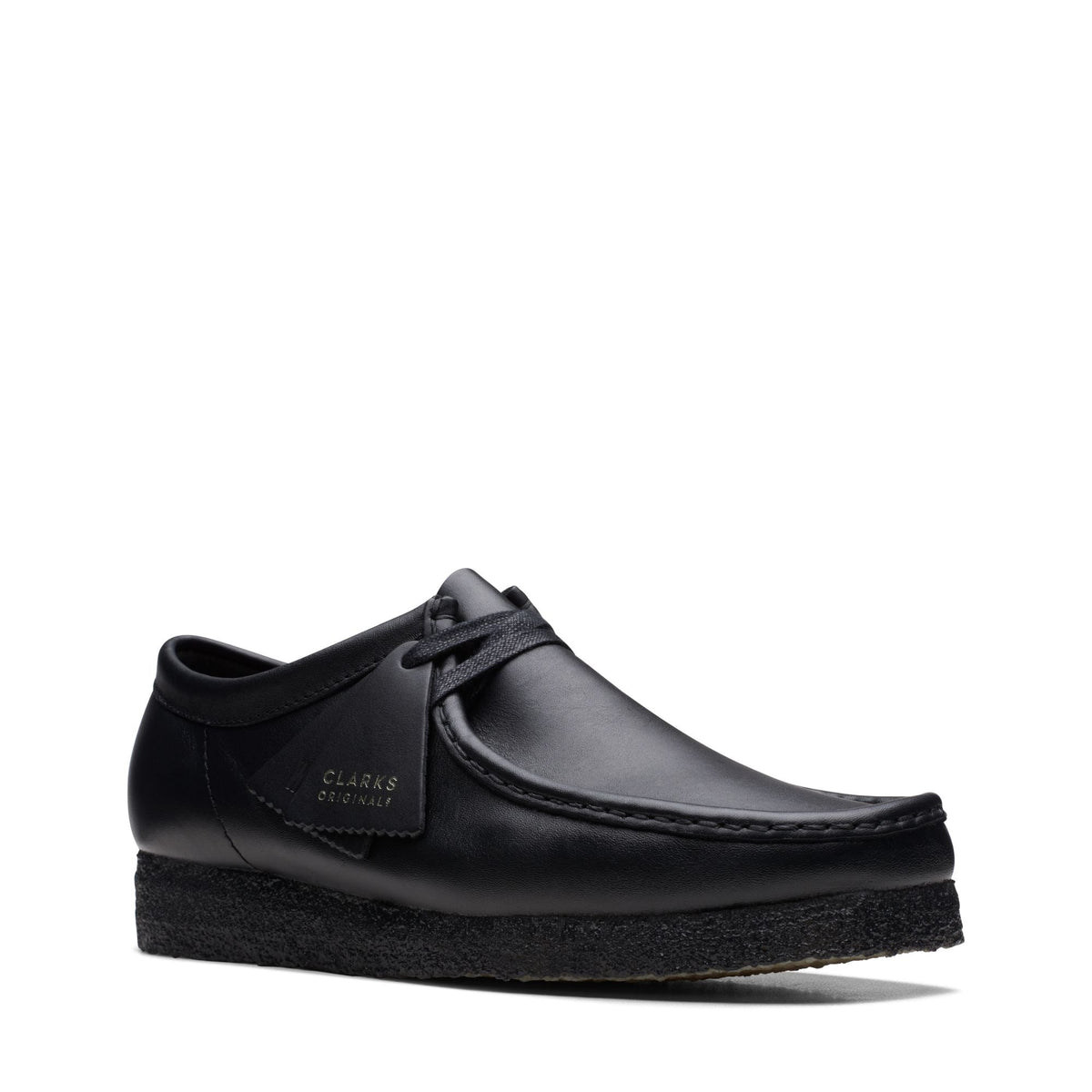 Clarks Originals Wallabee Low Men's Black Leather 26155514 — side view