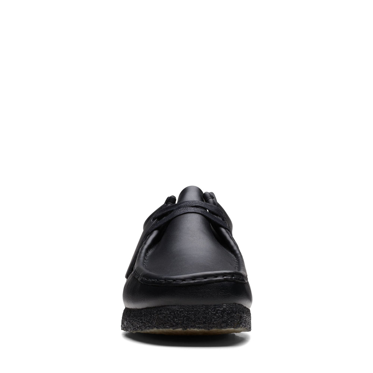 Clarks Originals Wallabee Low - Black Leather Men's Black Leather 26155514 — rear view