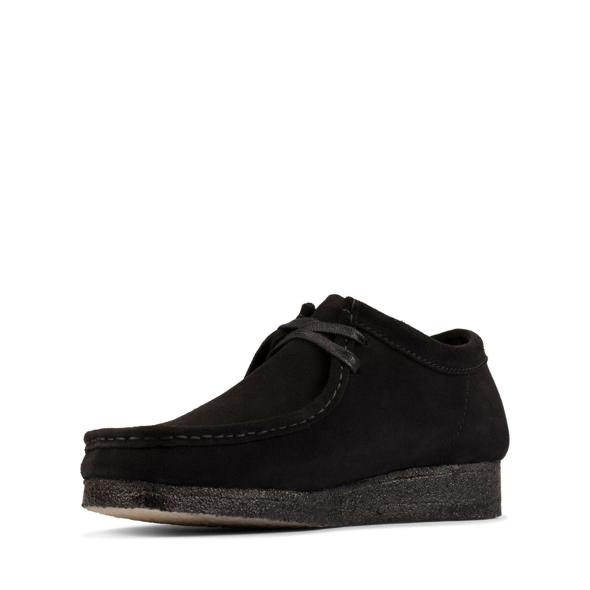 Clarks Originals Wallabee Low Men's Black Suede 26155519 — sole view