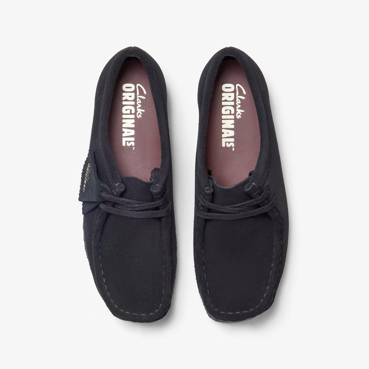 Clarks Originals Wallabee Women's Black Suede 26155522 — top view