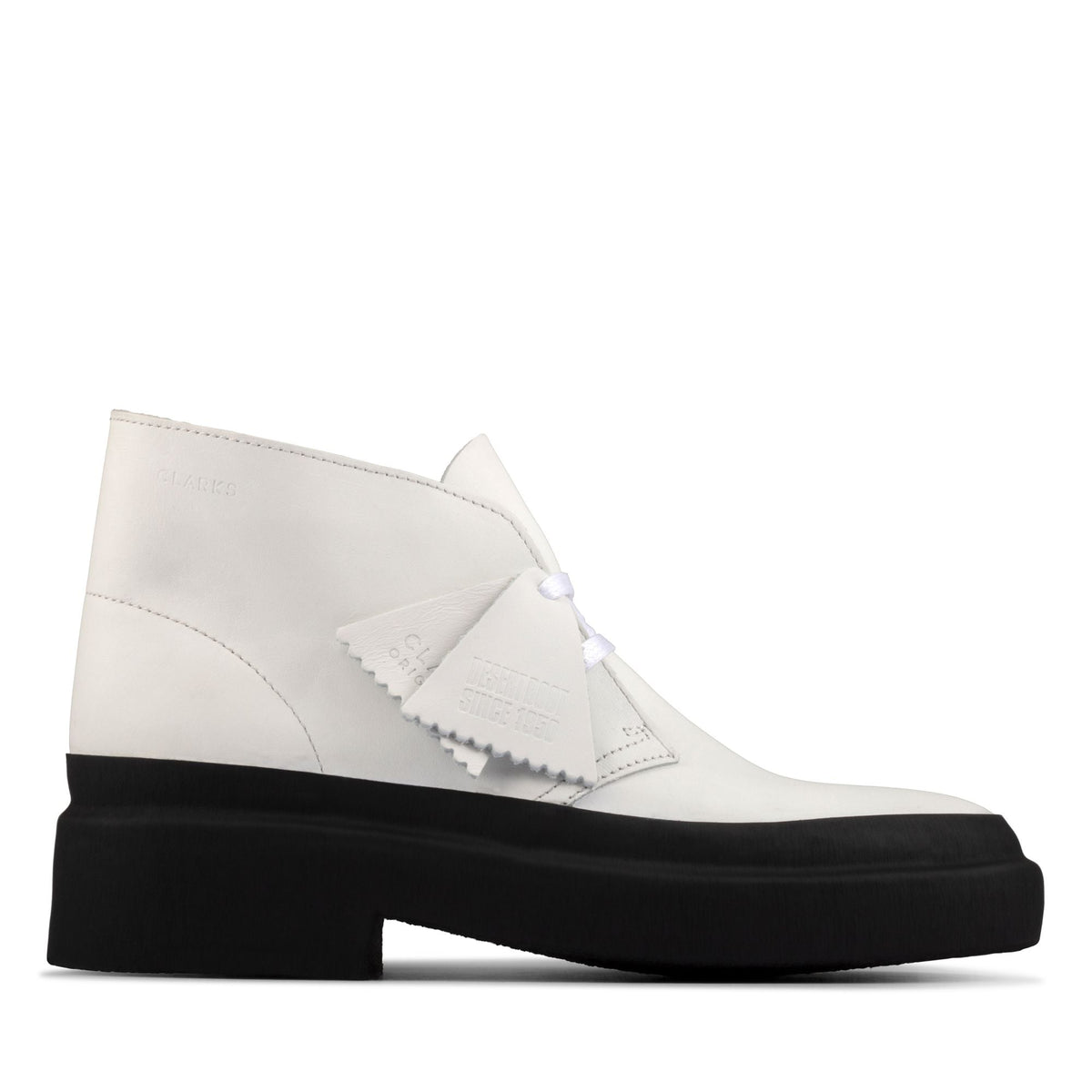 Clarks Originals Desert Galosh Men's White Leather 26156082