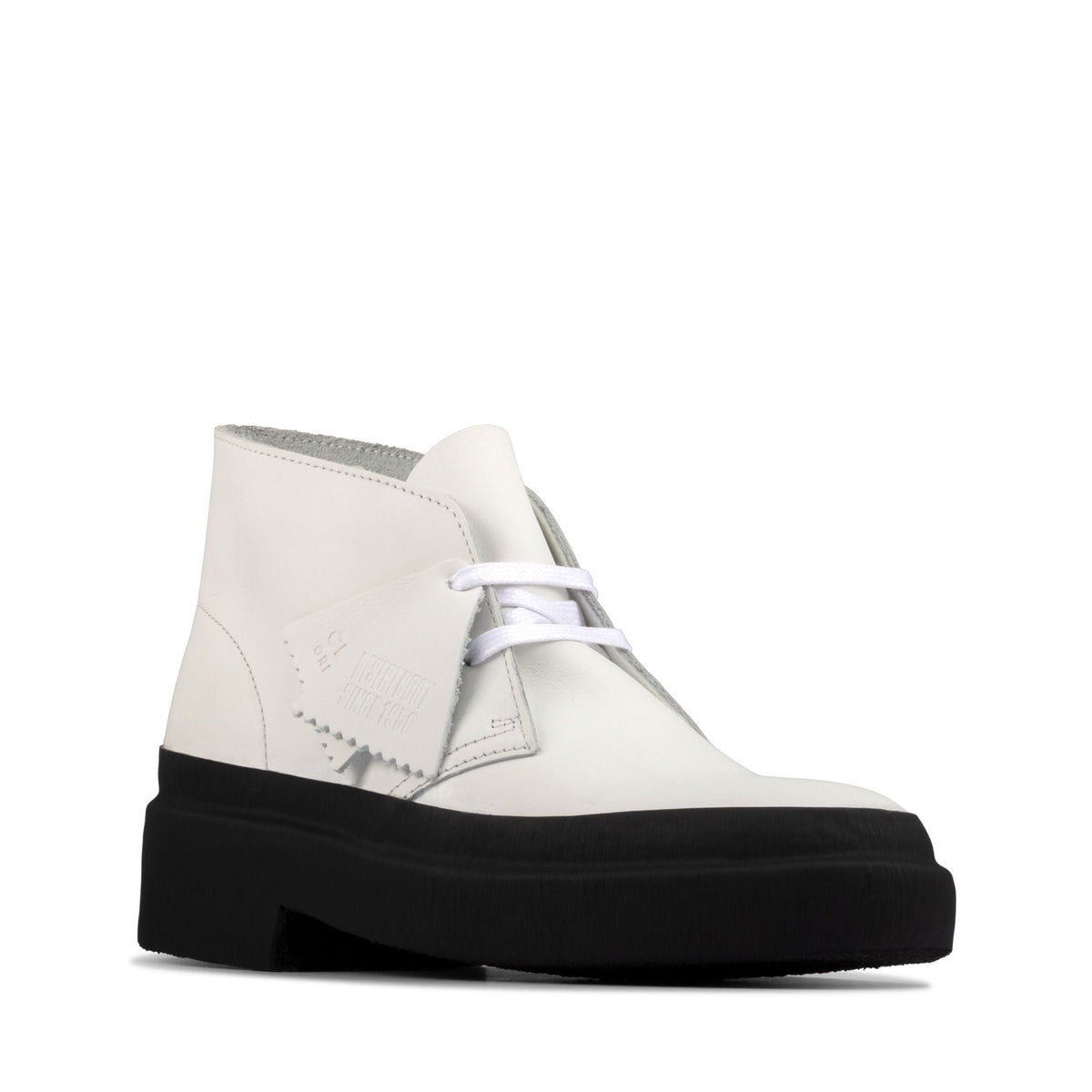 Clarks Originals Desert Galosh Men's White Leather 26156082 — side view
