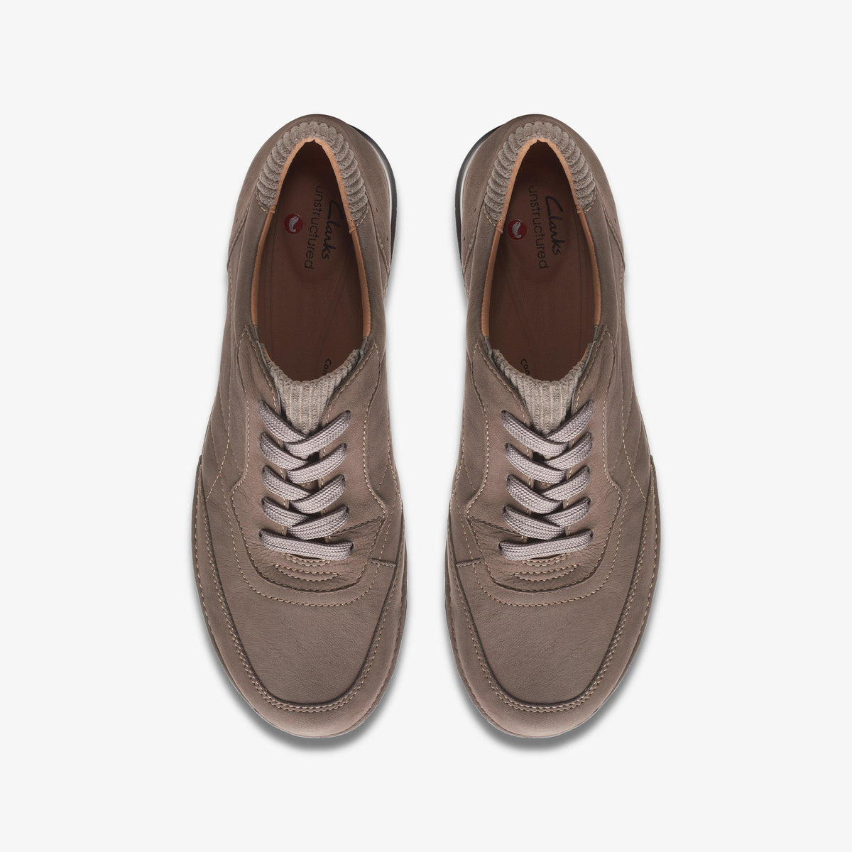 Clarks Appley Tie Women's Taupe Nubuck 26162050 — top view
