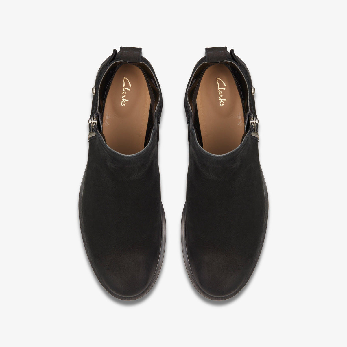 Clarks Memi Lo Women's Black Nubuck 26162170 — top view