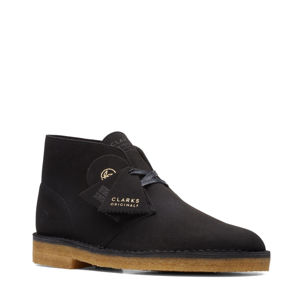 Clarks Originals Desert Boot Men's Black Leather 26162582 — side view