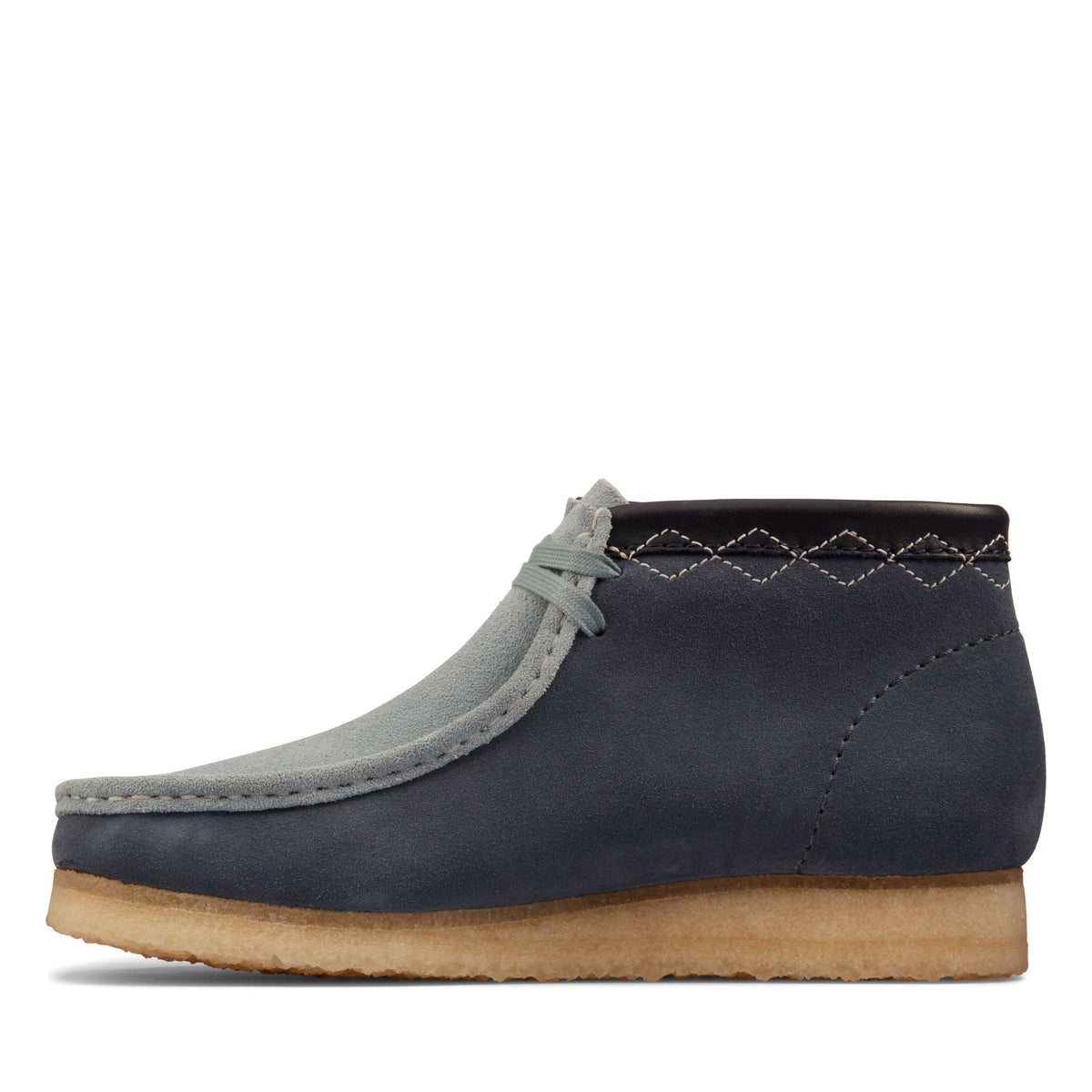 Clarks Originals Wallabee Boot Men's Blue Combi 26163259 — detail view