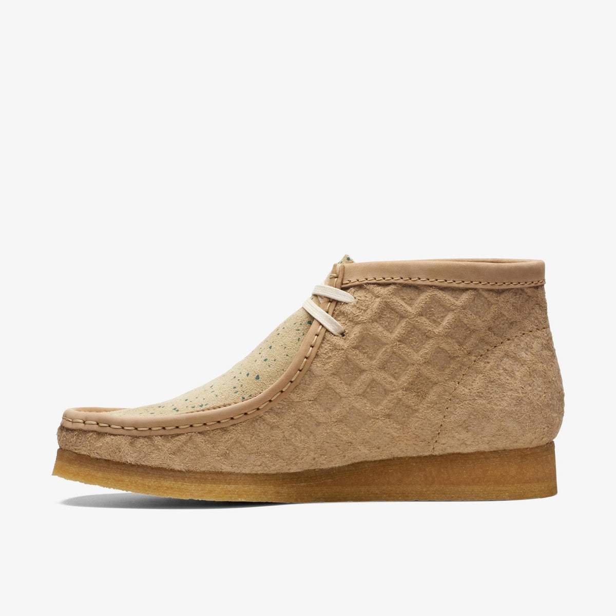 Clarks Originals Wallabee Boot Men's Natural Green Suede 26163444 — side view