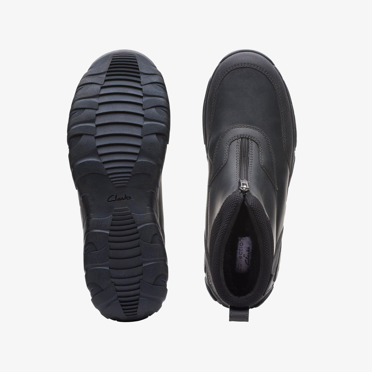 Clarks Grove Zip Ii Men's Black Leather 26163588 — top view